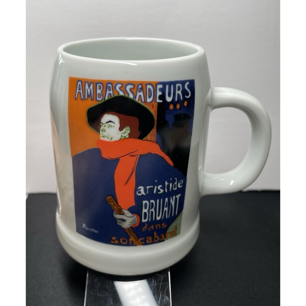 Vintage Limoges France 1970-90s Aristide Bruant Cabaret Cup Beer Mug New No Box